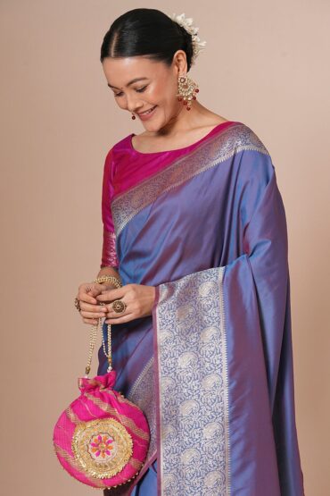 Padma Lavender Blend Woven Ready To Wear Aentic Saree
