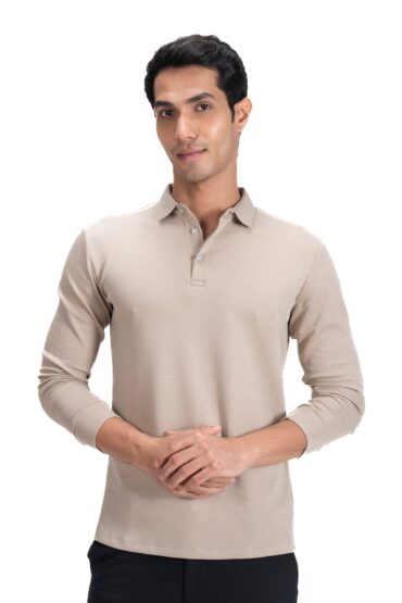 Legacy Polo Sweater- Oatmilk