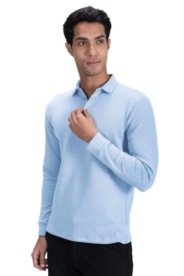 Legacy Polo Sweater- Sky Blue