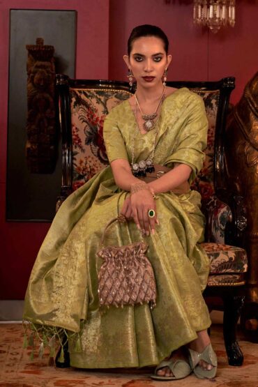 Katia Silk Green Floral Aentic Saree