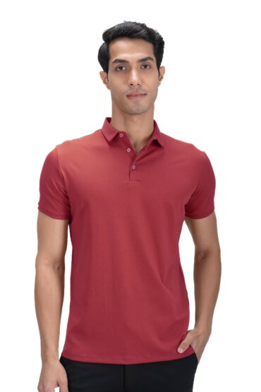 Fluid Cotton Polo - Brick Red