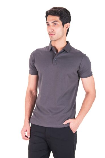 Fluid Cotton Polo - Deep Grey