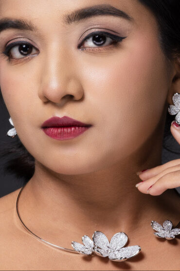 18k White Gold Plated Designer Western Necklace -Antitarnished