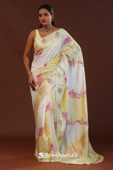 Dual Shade Banarasi Saree With Digital Print