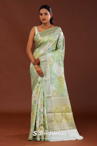 Pista Green Rangkat Banarasi Saree