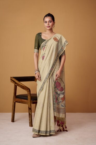 Cotton Saree with a Touch of Zari