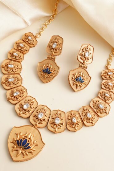 Statement Royal Lotus Necklace Set