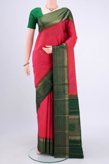 Dark Pink Kanjivaram Silk Saree