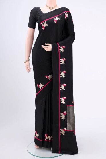 Black Banarasi Silk Saree