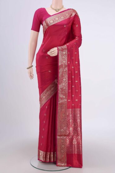 Dark Pink Banarasi Katan Silk Saree