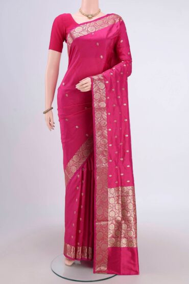Rani Pink Banarasi Katan Silk Saree
