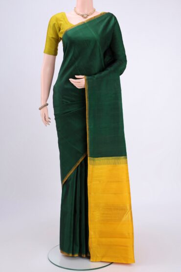 Bottle Green Kanchipuram Silk Saree
