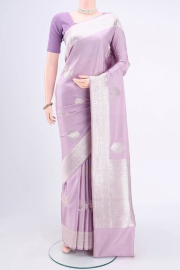 Lilac Banarasi Silk Saree