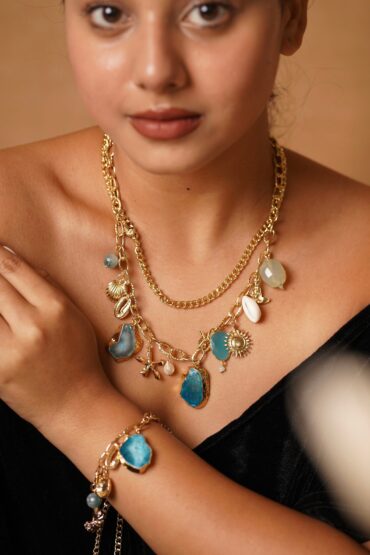 Azure Sirena layered Charm Set