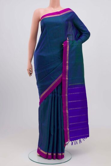 Blue with Green Color Kanchipuram Silk Saree