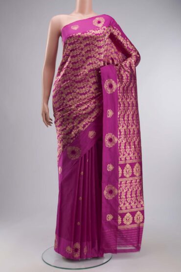 Anaar-Pink Banarasi Katan Silk Saree