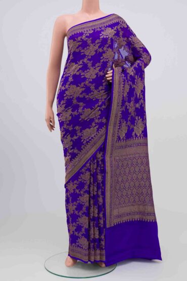 Royal Blue Banarasi Georgette Saree