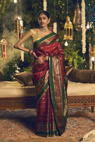 Shobha-Arraku Red Kanchipuram Silk Saree