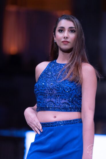 Blue Designer Gown with Stonework