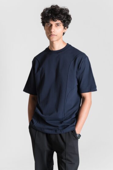 Heavy Relaxed Ridge T-shirt ? Navy Blue