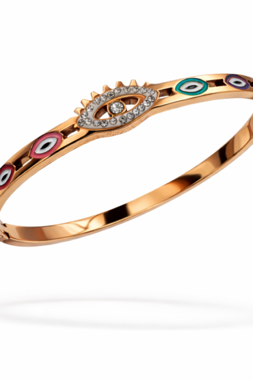 Evil Eye Diamond Bracelet in Rose Gold