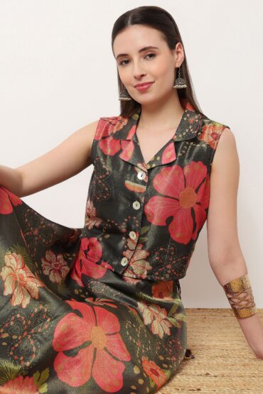 Printed Sleeveless Crop Top