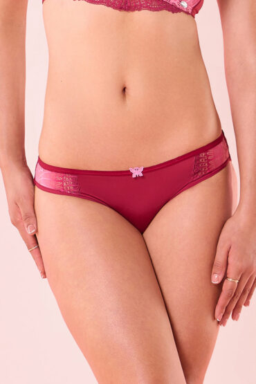 Aentic P191 Scallop Wave Low Waist Lace Bikini - Coral Wave