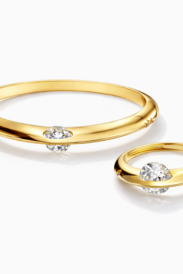 Elegant Crystal-Studded Bracelet & Ring Combo