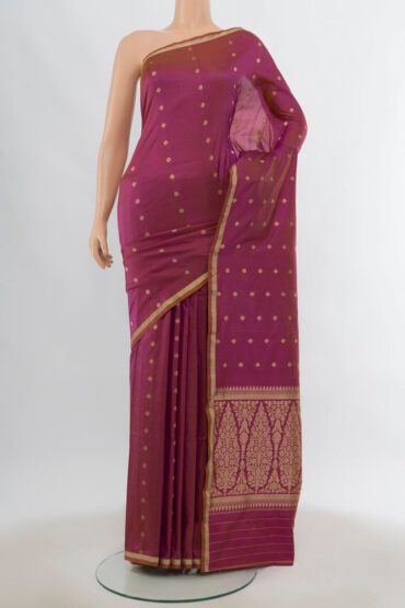 Light Magenta Dual Tone Banarasi Katan Silk Saree