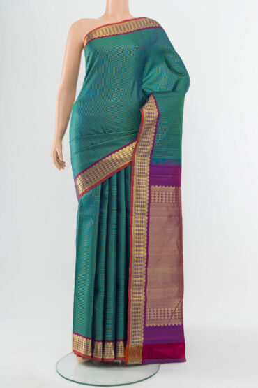 Peacock Blue Kanjivaram Silk Saree