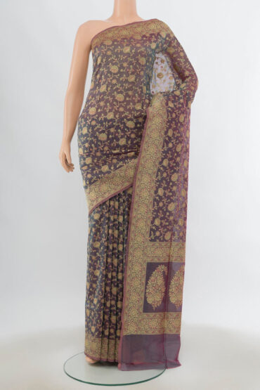Green with pink Color Banarasi Silk Saree