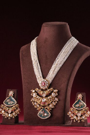 Regal Kundan-Meena Pearl Multistrand Set