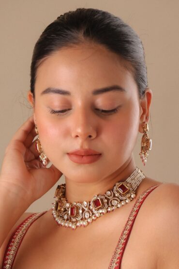 Lavanya Emerald Ruby Polki Choker Set