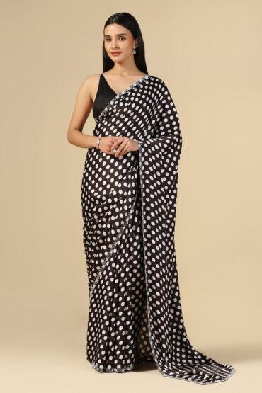 CREPE ZARKAN WORK EMBROIDERY SAREE