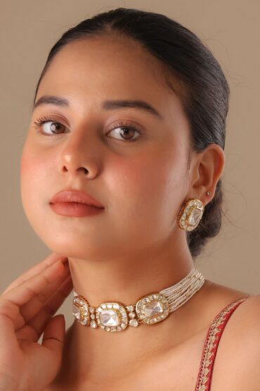 Rajsi Polki Pearl Choker Set