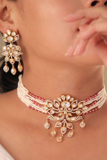 Gulabi Noor Polki Choker Set