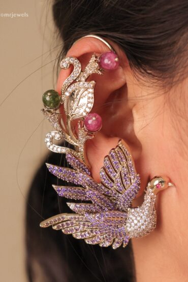 Sculptural Bird-Wing Earcuffs