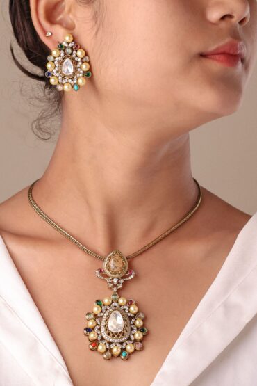 Ruhani Navratna Polki Set