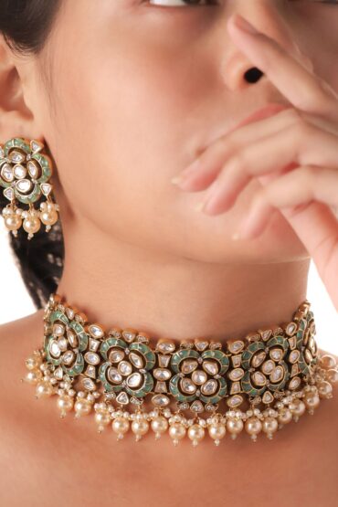 Gulbahar Meenakari Polki Choker Set