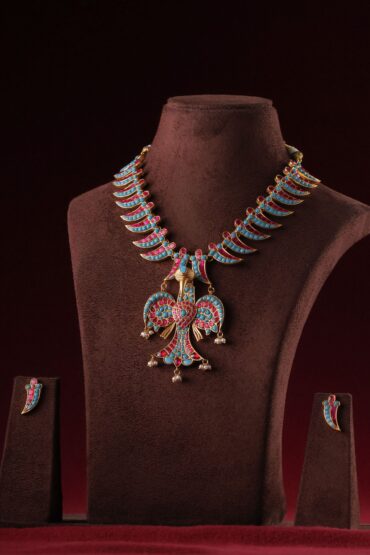 Peacock Moissanite Necklace Set