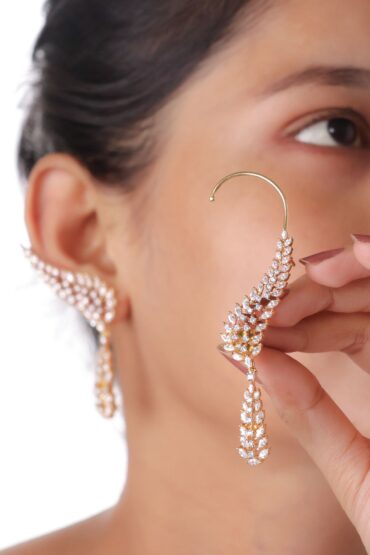Winged Marquise Ear Cuffs (Pair)