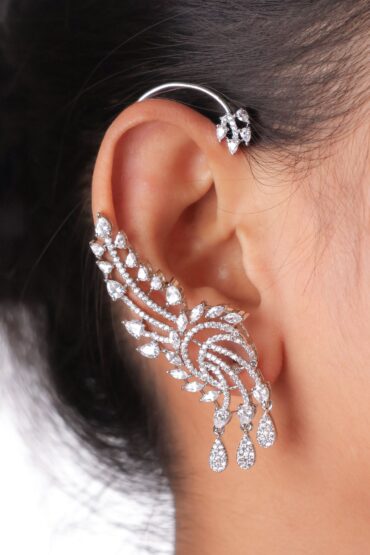 Asteria Swirl Crystal Ear Cuffs (Pair)