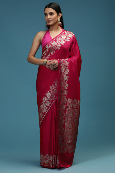 SATIN ZARI BORDER SAREE