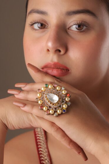 Meher Navratna Polki Ring