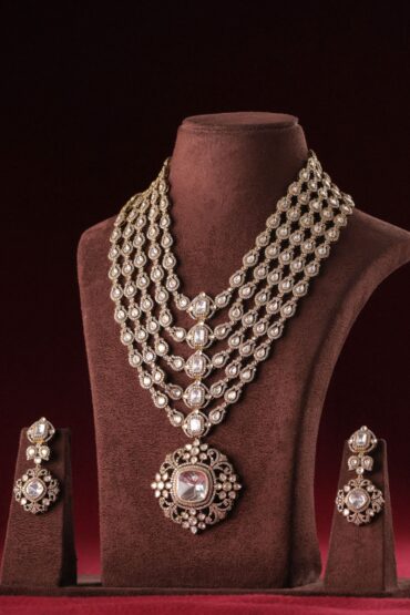 Victorian Polki Layered Necklace Set