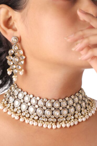 Noor-e-Pearl Polki Vintage Style Choker Set