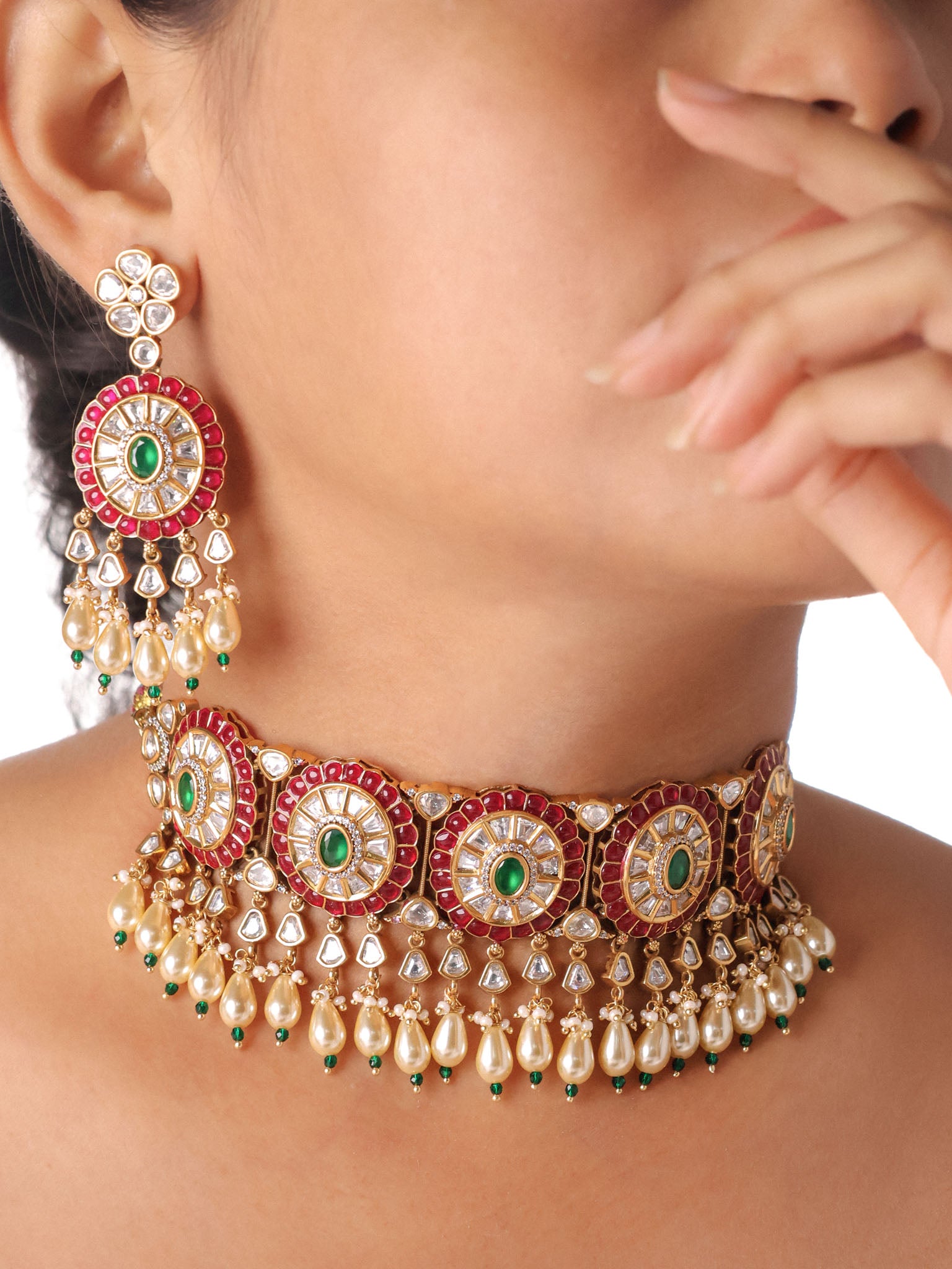 Gulabi Rivaayat Choker with Dangler Earrings