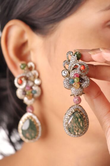 Navratna Drop Earrings