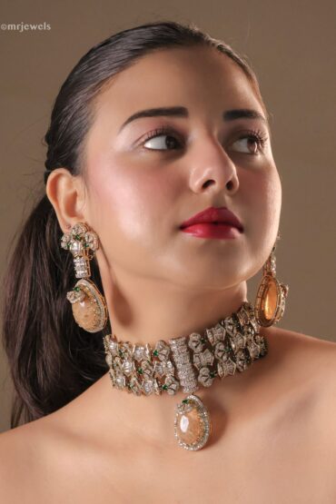 Sabya Inspired Maharani Aura Cabochon Choker Set