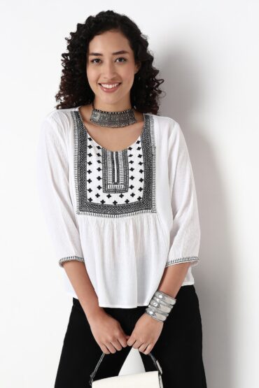 Embroidered Fushion Top